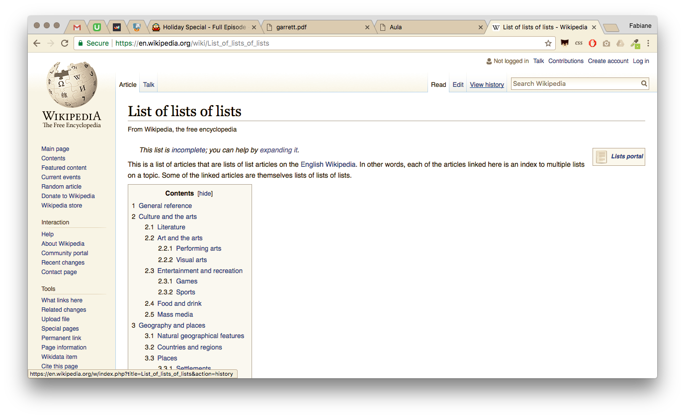 Lists of lists of lists